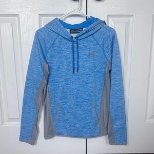 Under Armour Heathered Light Blue Hoodie with Gray Panels